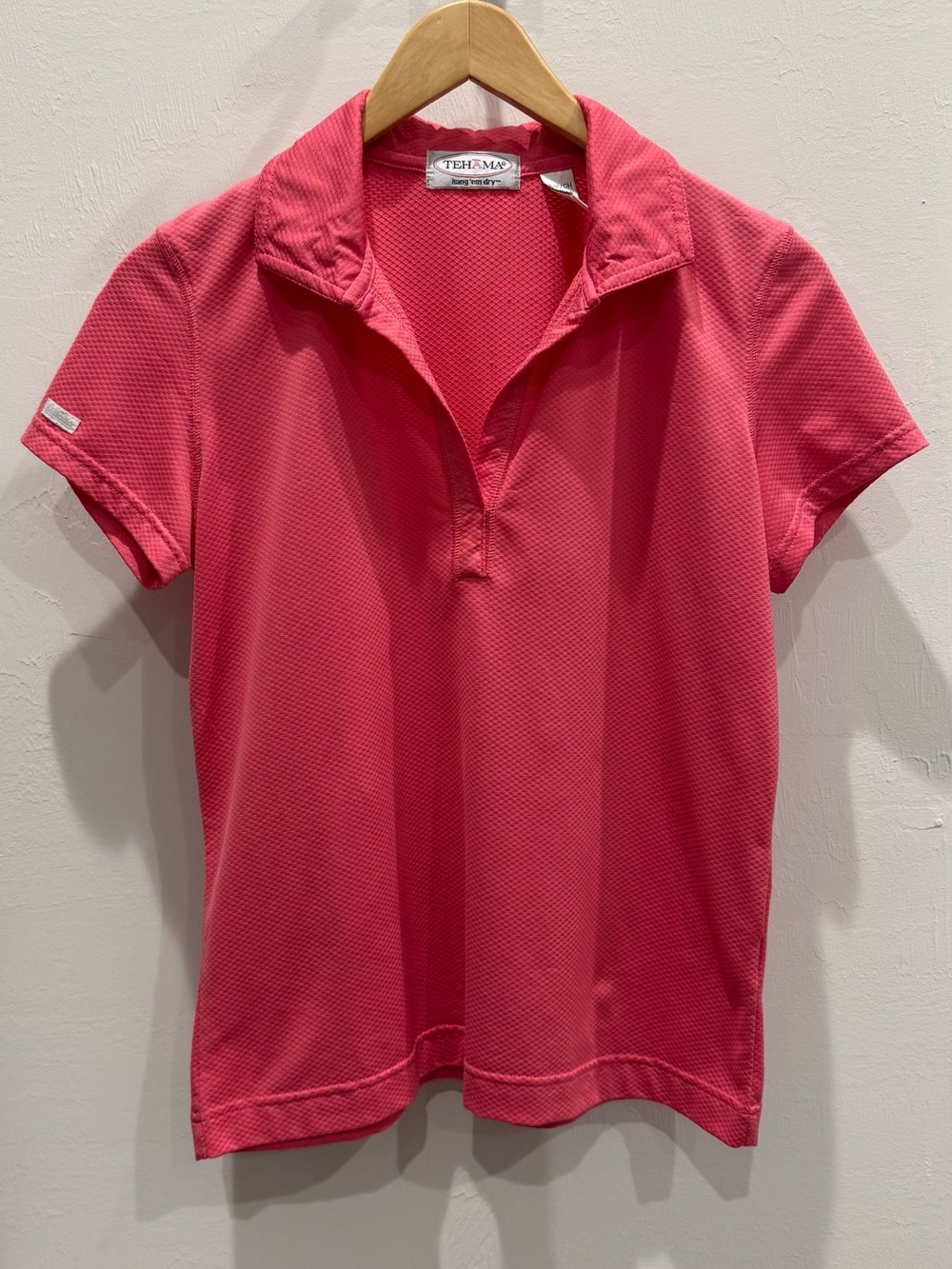TEHAMA Coral Pink Short-Sleeve Polo Shirt
